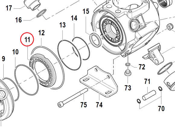 Фланец пластиковый насоса APS 71