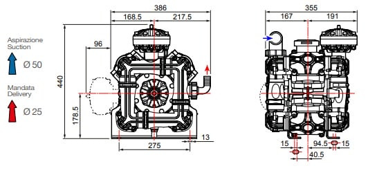 Насос мембранный Comet® серия ВPS200 D (199 л/мин; 20 бар); ВОМ 1"3/8 - вал d25 внутрен./шпонка Насос мембранный Comet® серия ВPS200 D (199 л/мин; 20 бар); ВОМ 1"3/8 - вал d25 внутрен./шпонка