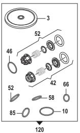 Ремкомплект насоса серии BP 110 (KIT100)/115/135 (KIT120) мембрана NBR