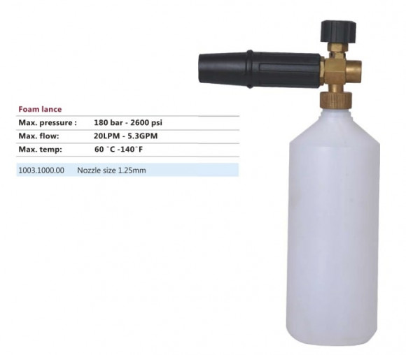 Пенная насадка LS 3 вход 1/4"г, с бачком 1л.