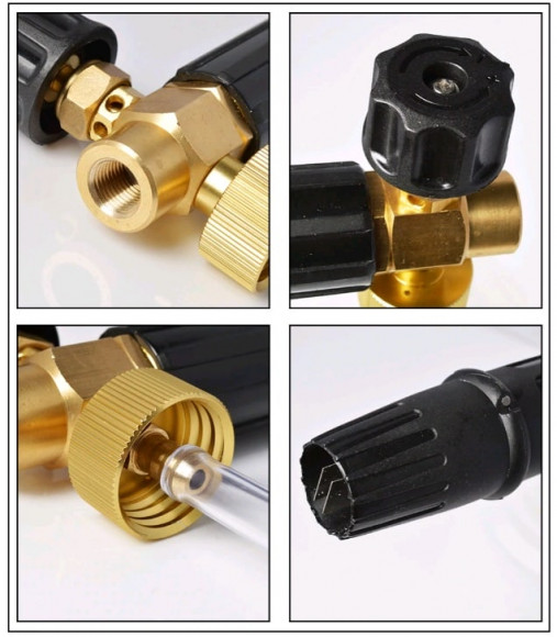 Пенная насадка LS 3 вход 1/4"г, с бачком 1л.