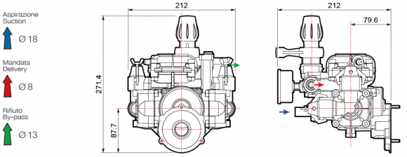 Насос мембранный Comet серия MC 25 (18,5 л/мин; 25 бар) Насос мембранный Comet серия MC 25 (18,5 л/мин; 25 бар)