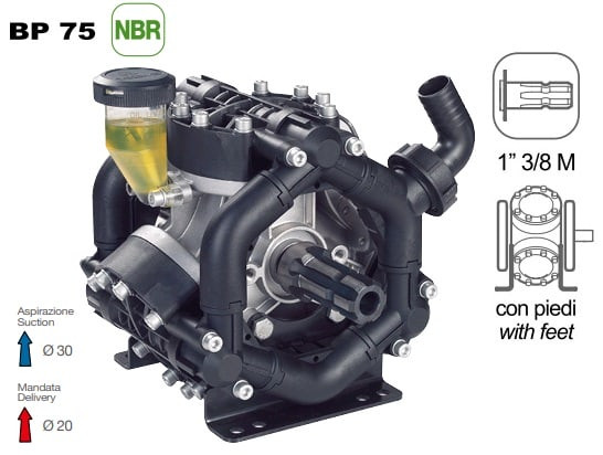 Насос мембранный Comet® серия BP75 (67 л/мин; 20 бар); вал ВОМ 1"3/8