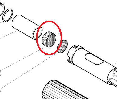 Сеточка для пенной насадки 25х10mm для LS 12