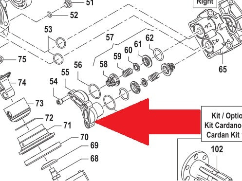Крышка/заглушка клапаной крышки (правая) насоса APS96
