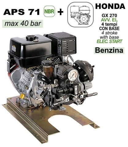 Насос мембранный Comet серия APS 71 (67,2 л/мин; 40 бар) c бенз. дв. Honda GX270 Elec.start Насос мембранный Comet серия APS 71 (67,2 л/мин; 40 бар) c бенз. дв. Honda GX270 Elec.start